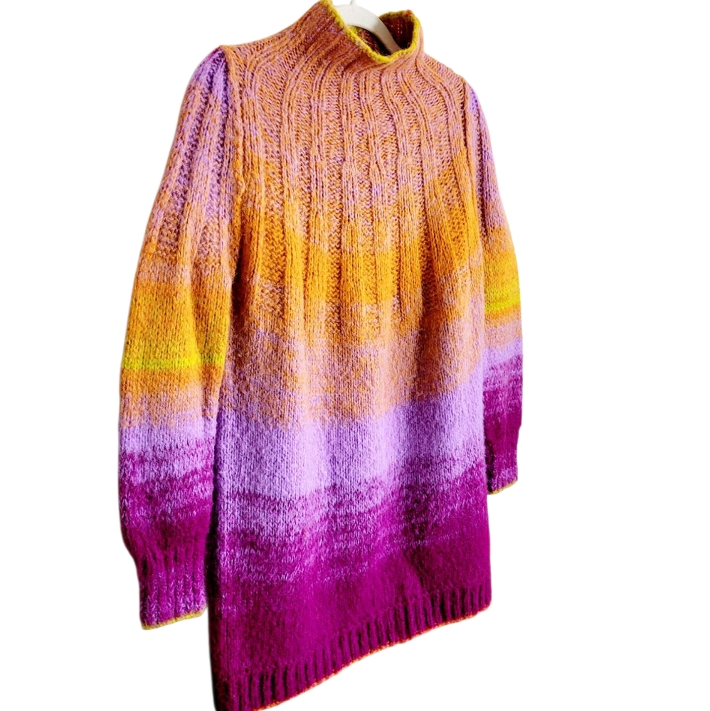 ANTHROPOLOGIE Peri Ombre Tunic Sweater Mohair Alpaca Wool Oversized Small - Picture 6 of 12